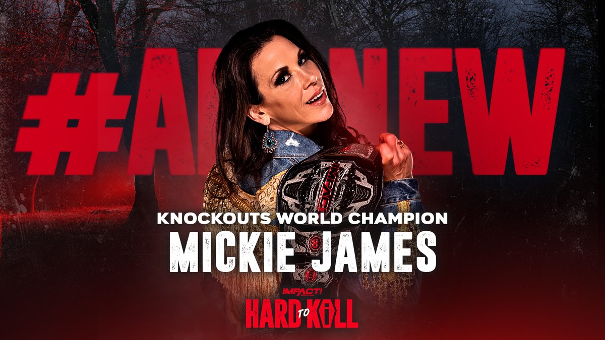 ThisIsTNA's tweet photo. #ANDNEW Knockouts World Champion!

@MickieJames 

#HardToKill https://t.co/ndFyUJVIlp