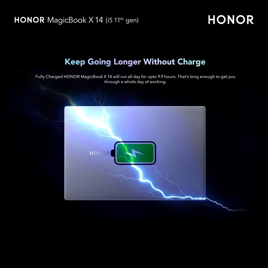 ExploreHONOR's tweet image. Utilize the new generation of Honor MagicBook X 14&apos;s 9.9 hours of battery life to complete more work.

#HONORMagicBookSeries #HonorMagicBookX14 #MagicAtFirstSight