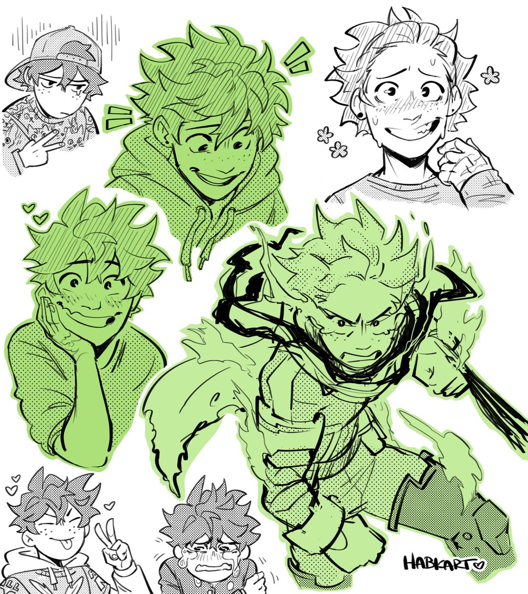 deku doodles cause I'm testing a brush 
