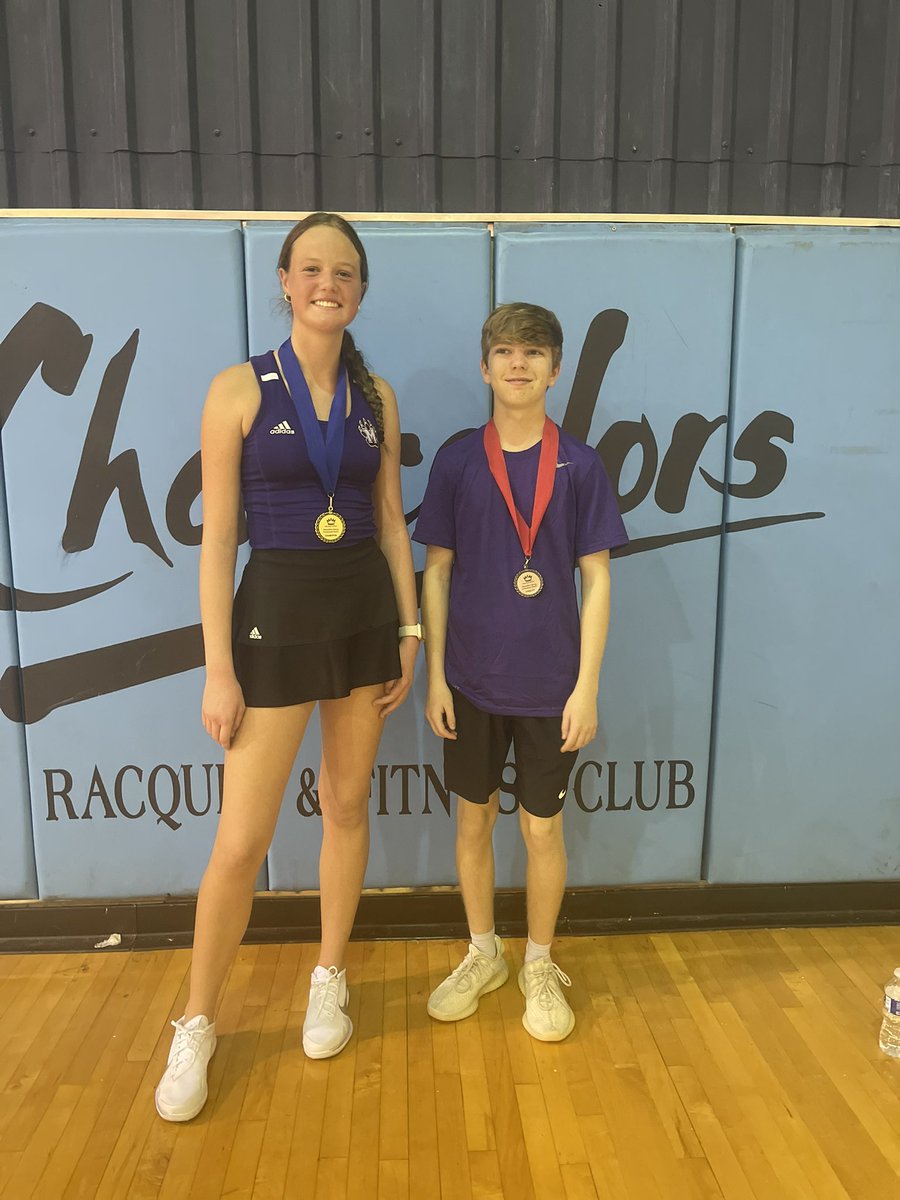 MHS_BEAR_TENNIS's tweet photo. Way to go BEARS!! Ashley Moat 1st in her girls singles division and Will Gaspard 2nd in his boys singles division. #KingDaddy #ChancelorsRaquetClub https://t.co/jqS371OMf9