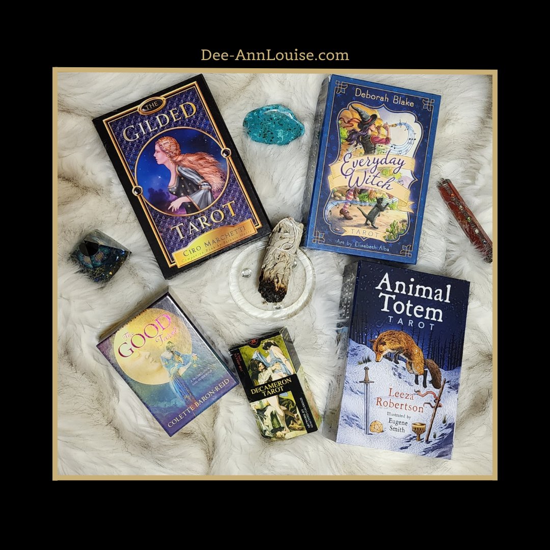 Decks that will be a part of your #DailyMessages, #SensualSaturday, and #WeekAhead #Tarot readings

For a private session, visit Dee-AnnLouise.com 

For full-length messages, visit YouTube.com/c/MissDee1 

#TarotReadersOfTwitter #SourceEnergy
Instagram.com/dee.ann.louise