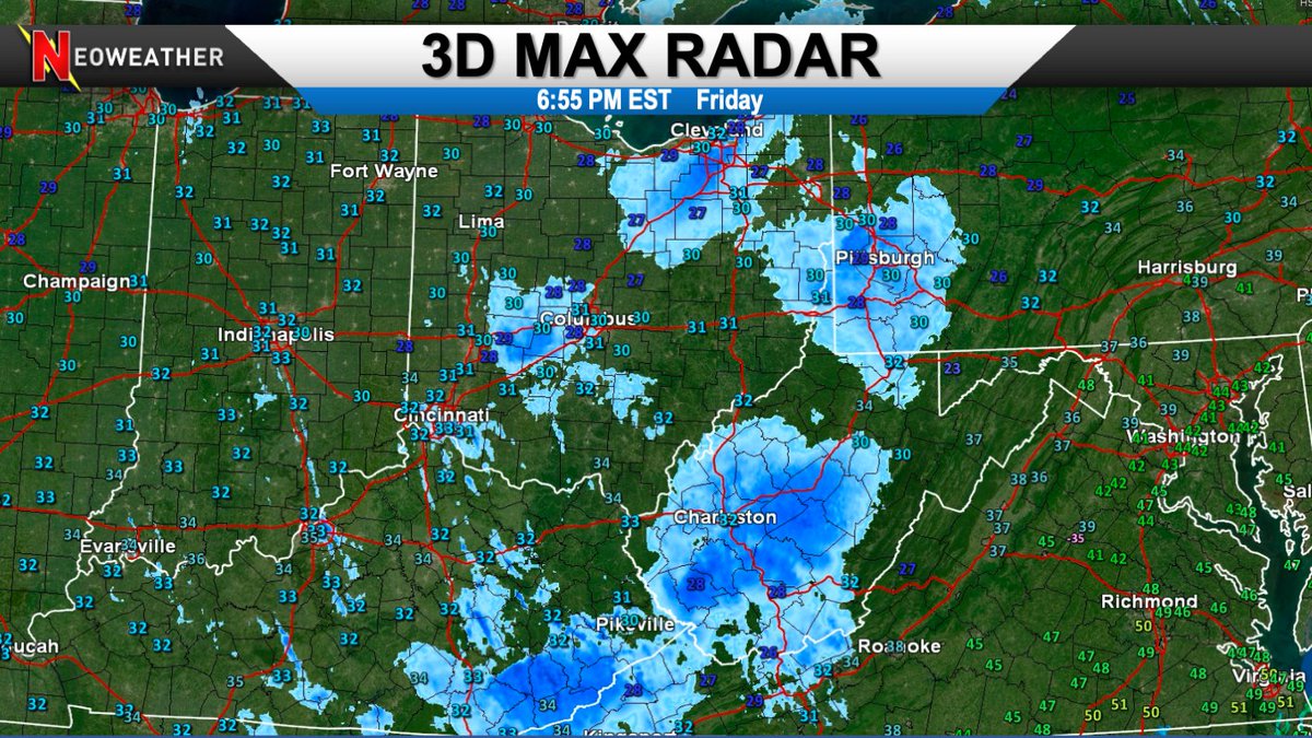 BrianIveyWX's tweet photo. Atmospheric snow squeegee.  
❄️ #lakeffect and mountain orographic snow is visible. 

Plus light snow elsewhere because the moisture is getting squeezed out by the cold air. https://t.co/UmKrBWvo3Q