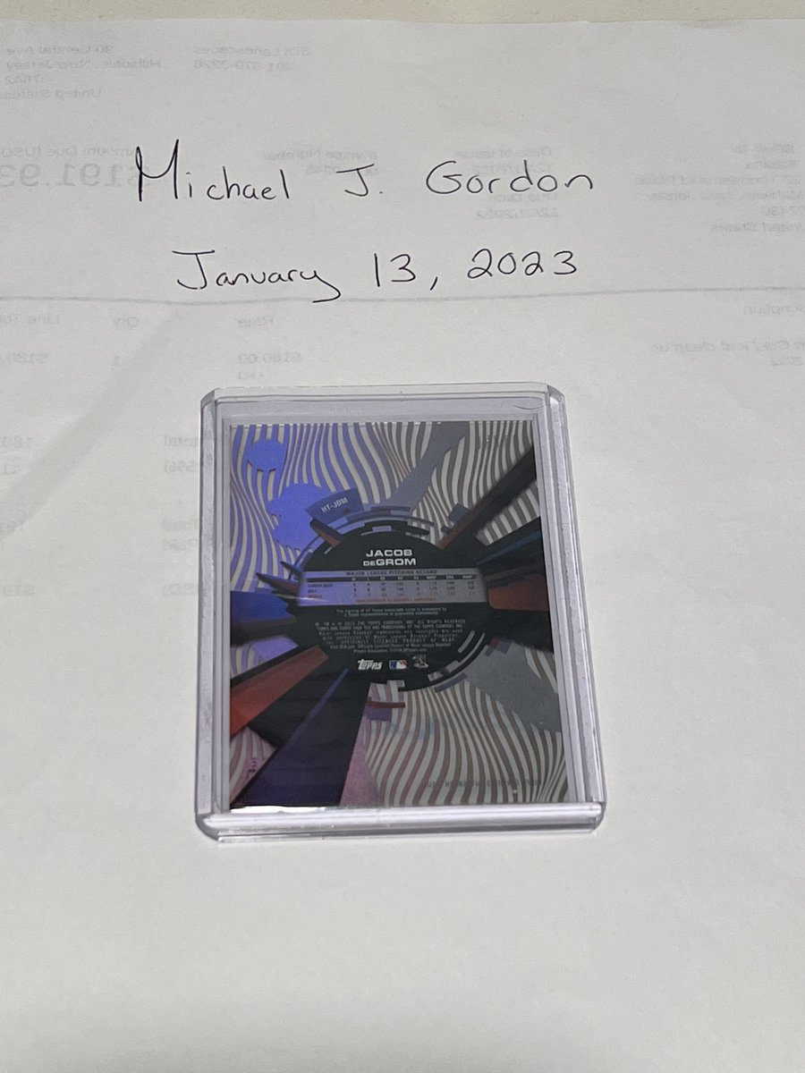MGordon_16's tweet photo. FS! Local to northern New Jersey 2015 Topps High Tek baseball autograph 1/50 Jacob Degrom New York Mets. 

Looking for $140 PP F&amp;F OBO. Prefer to hand deliver to avoid shipping but happy to provide with tracking as needed. https://t.co/BT4SQdlnnF