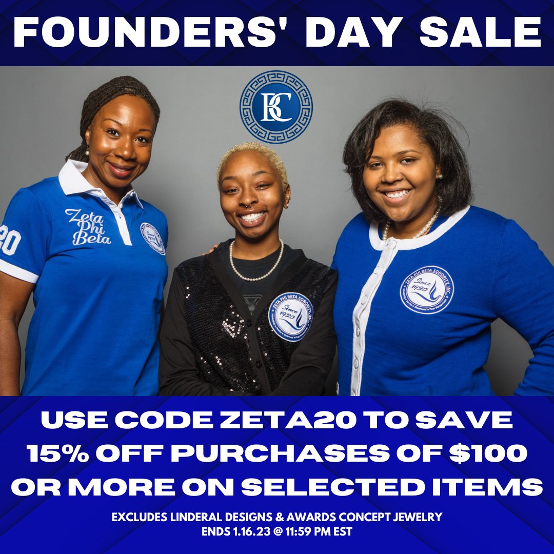 BCC1914's tweet photo. Save 15% on Blu &amp; White para using code ZETA20. The sale excludes Blazers &amp; Jewelry.  

#bcc1914 #TheSigmaLife #pbs1914 #Sigma109 https://t.co/cUZaigVNA0