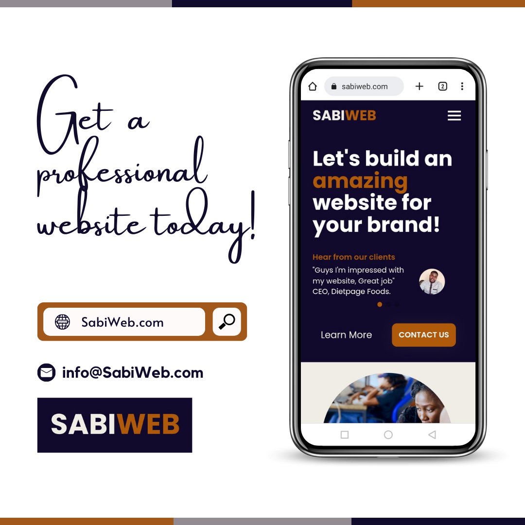 sabiweb_'s tweet image. Need a website? Send a DM or visit Sabiweb.com
Call: +2347030597812
#businesstips #websitedevelopment #needawebsite #sabiweb #seo #design #nigeria #lagos #smallbusiness