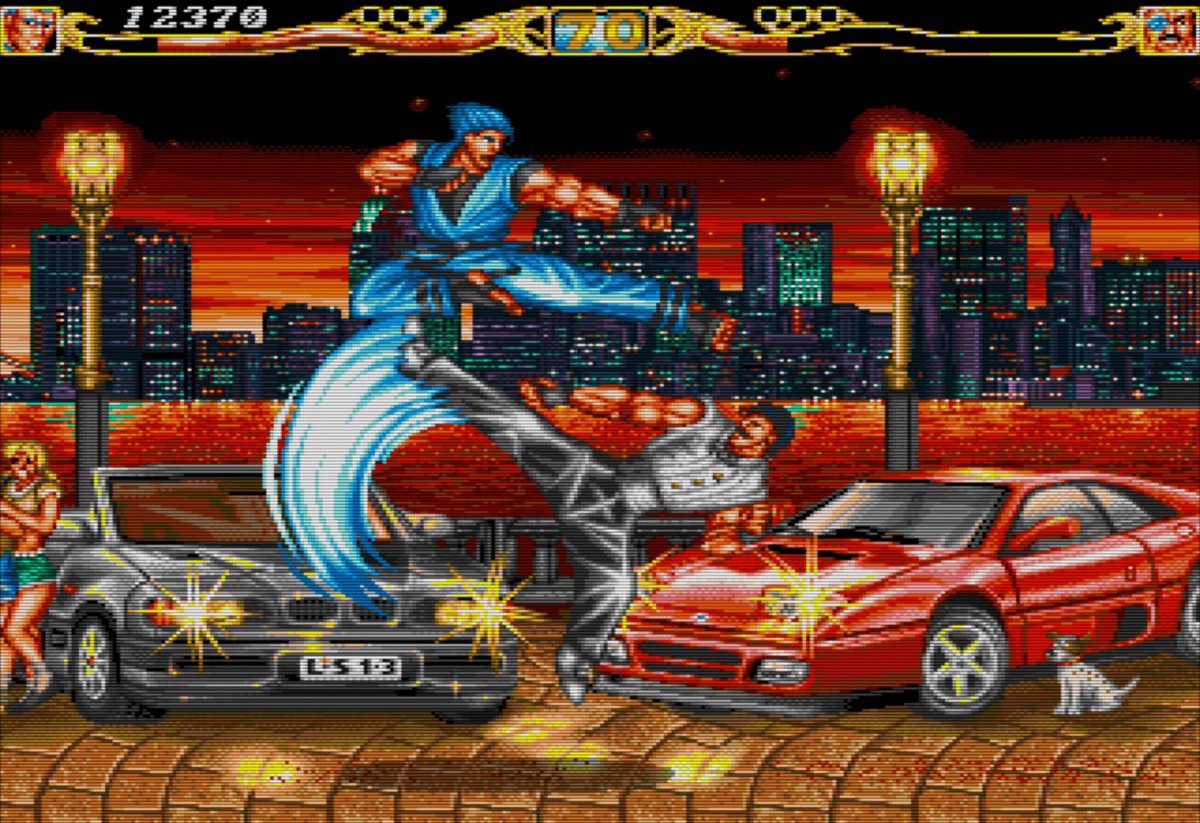 WalrusFPGA's tweet photo. Video of Fightin' Spirit for the #Amiga, played on #MiSTerFPGA- a #NeoGeo style fighting game that most folks likely haven't heard of before:

https://t.co/ejHJrMJRll

Features some great pixel art and use of the Amiga AGA graphics.  80's style intro song is hilarious too 😁
#FGC https://t.co/qIkqF7RRzP
