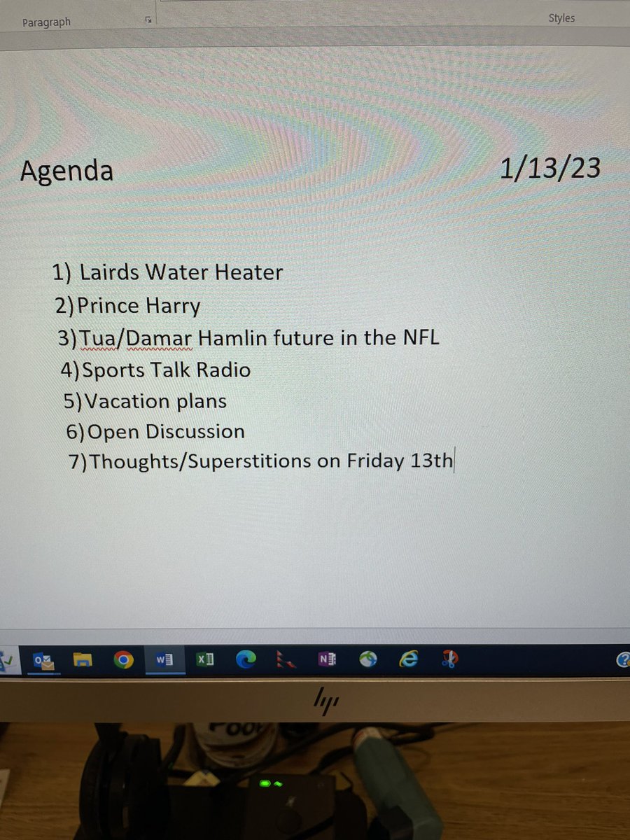 my dad goes to a bar with his friends every friday and he makes a list of discussion topics pt 2