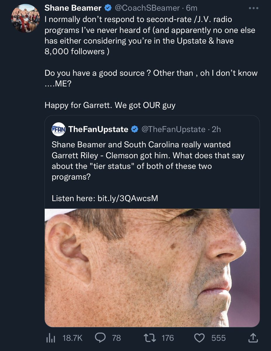 TigerCommenter's tweet photo. Shane got triggered and took the bait. https://t.co/BpvxE2gEaS