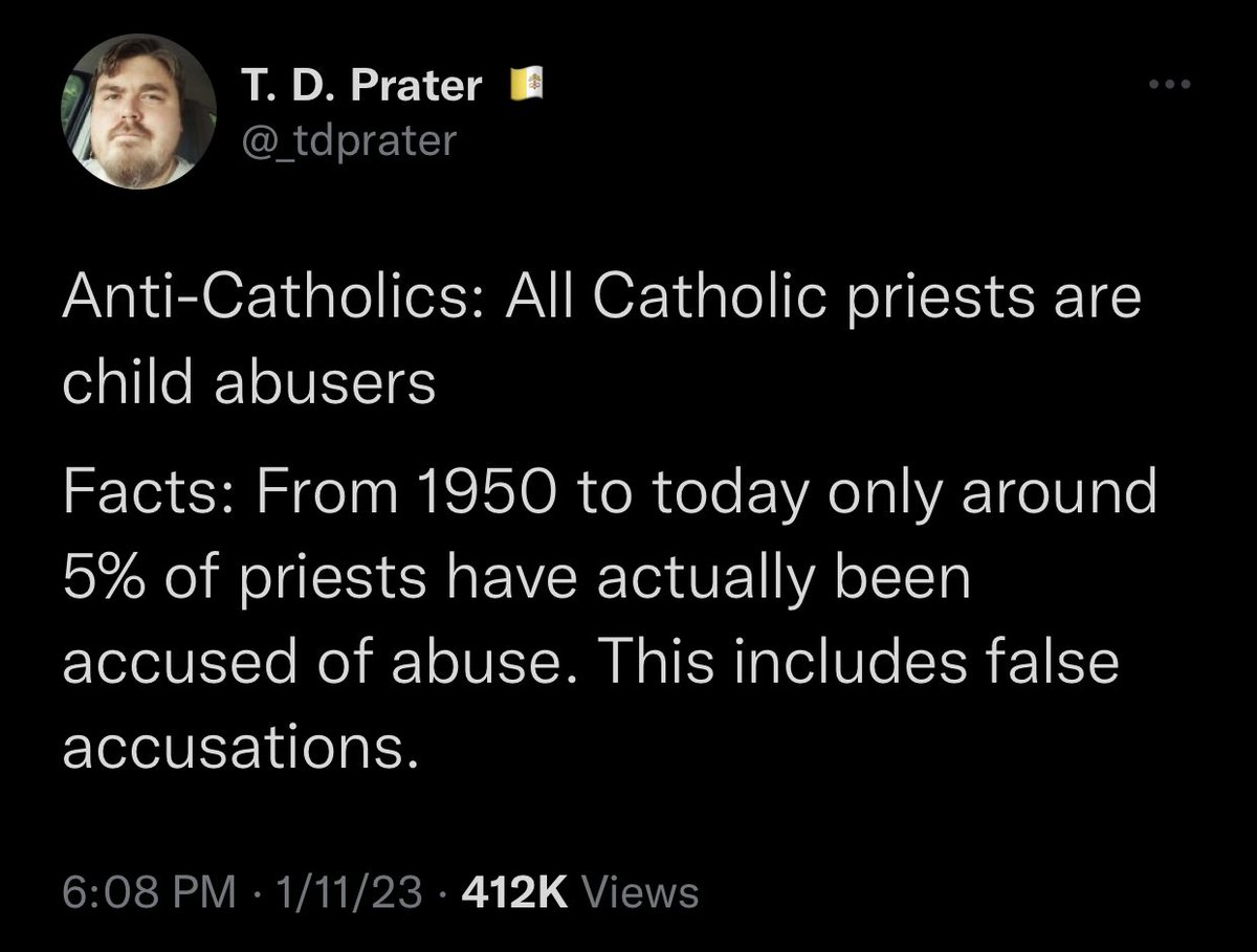 GoodPoliticGuy's tweet photo. is there a single other occupation where 5% of employees are pedophiles? https://t.co/52rJtQqCj5