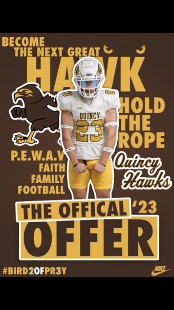 After a great conversation with @GaryBassQU I’m am blessed to have received my 7th offer from the University Of Quincy💛🤎! <a href="/coachpaxia/">Coach Paxia</a> <a href="/CoachHeldreth/">Jordan Heldreth</a> <a href="/FootballFpc/">Palms2Pines Football Exposure</a> <a href="/FPCHSFootball/">FPC Football</a> <a href="/fpc/">FPC</a> <a href="/Coach_Ladd/">Tim Ladd</a> <a href="/CoachBorghardt/">Kaleb Borghardt</a>