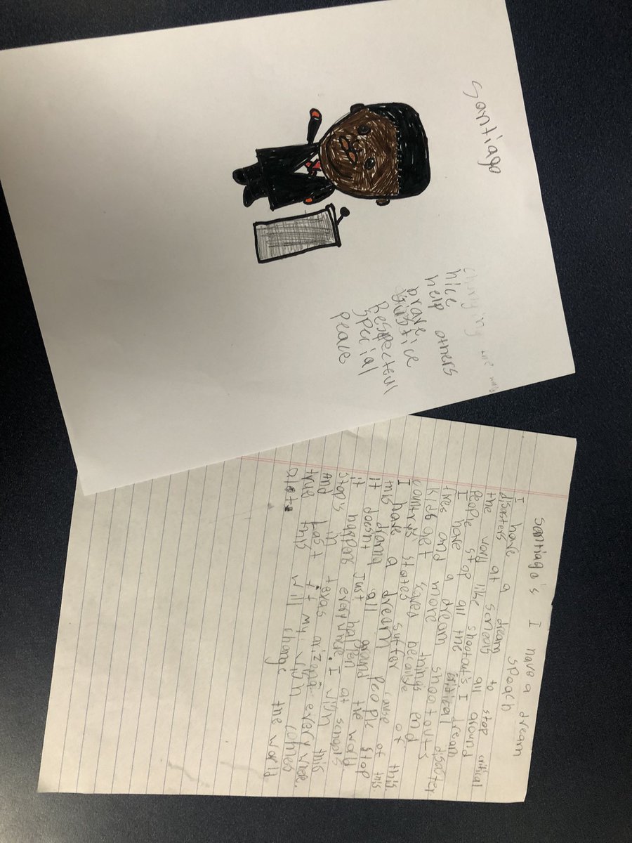 MonicaBK86's tweet photo. Honored Martin Luther King Jr. today with a directed drawing, identifying character traits and writing our own I have a dream speech!! #MLK https://t.co/Xcl5lLDvhv