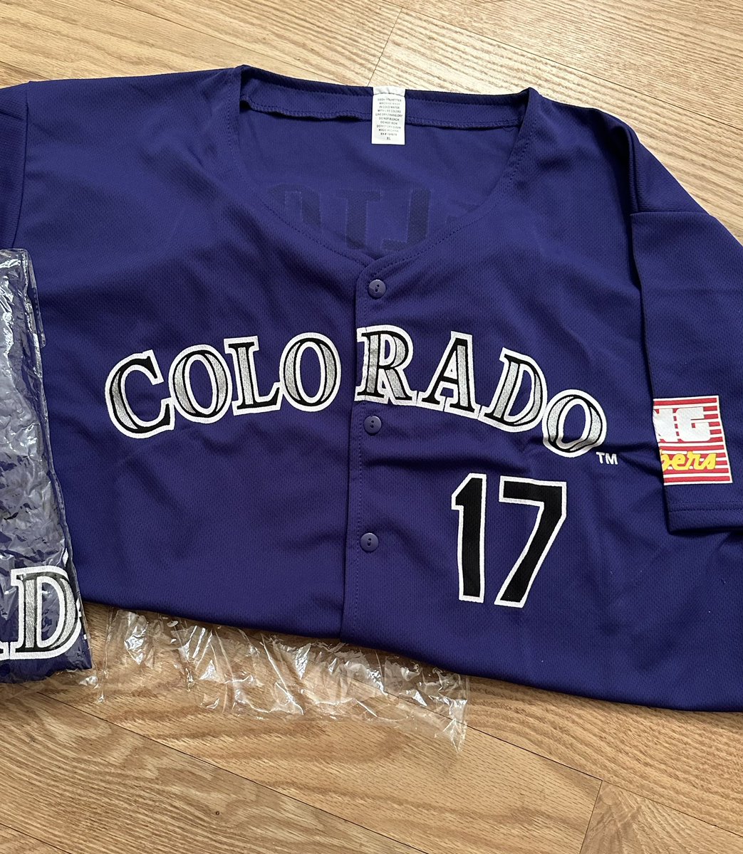 LoveTheRox's tweet image. Who wants a Helton jersey?! This was one of the more popular game giveaway items at Coors Field nearly ten years ago! I have two, both XL, &amp;amp; will draw two winners on Monday. To enter like or RT &amp;amp; tell me: what are you most looking forward to in the 2023 season?