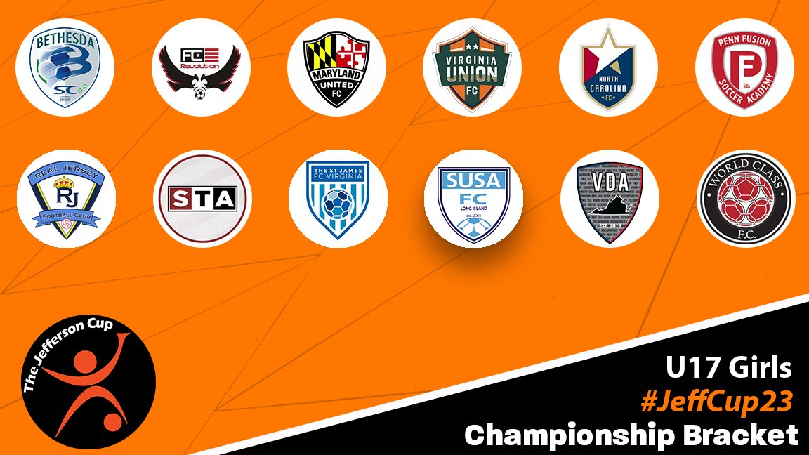 jeffersoncup's tweet photo. Congrats to the 12 teams selected to compete in our top U17 Girls flight! 

🔶 #JeffCup23 https://t.co/KgflwqLEA4
