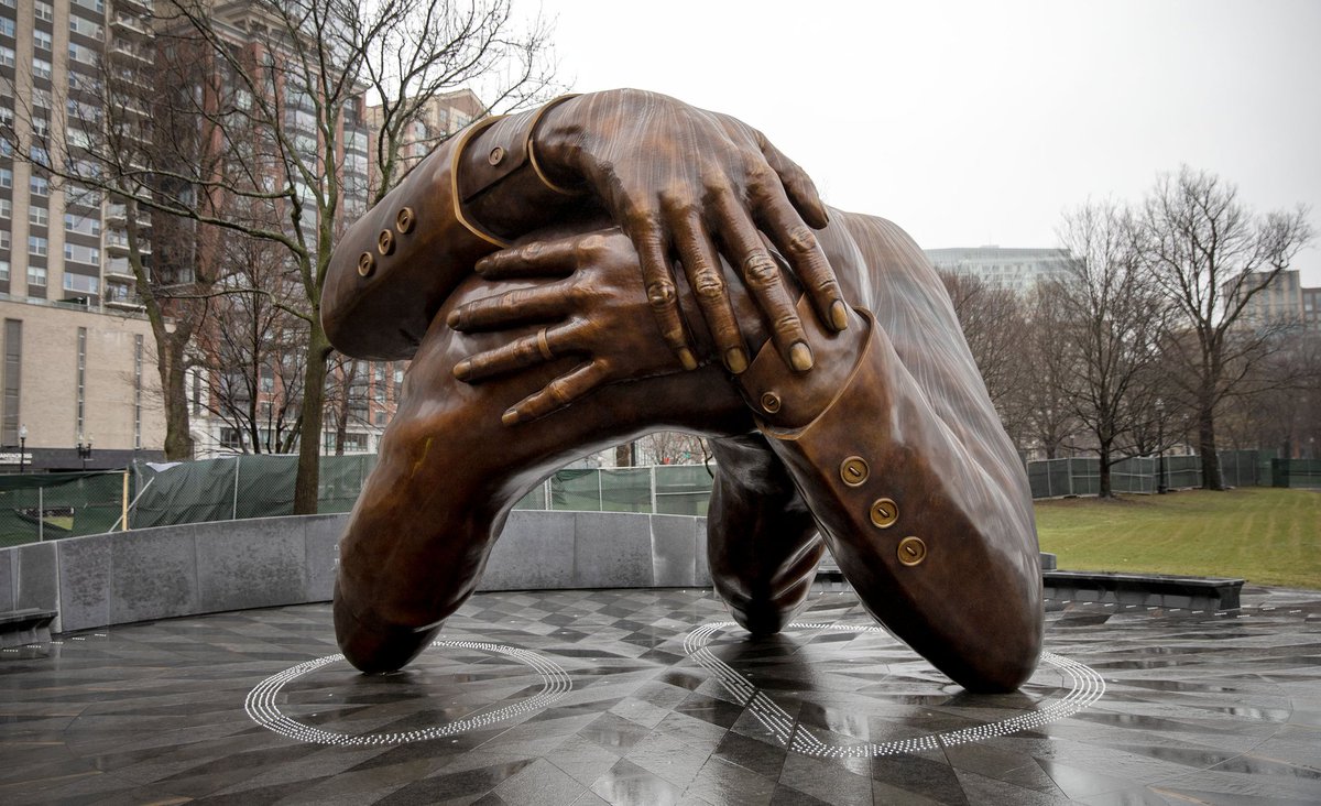 Honored to be a spectator at the dedication today of #EmbraceBoston honoring #MartinLutherKing and #CorettaScottKing embrace in the #PulitzerPrize winning photo - It was an honor to witness history #MartinLutherKingJrDay