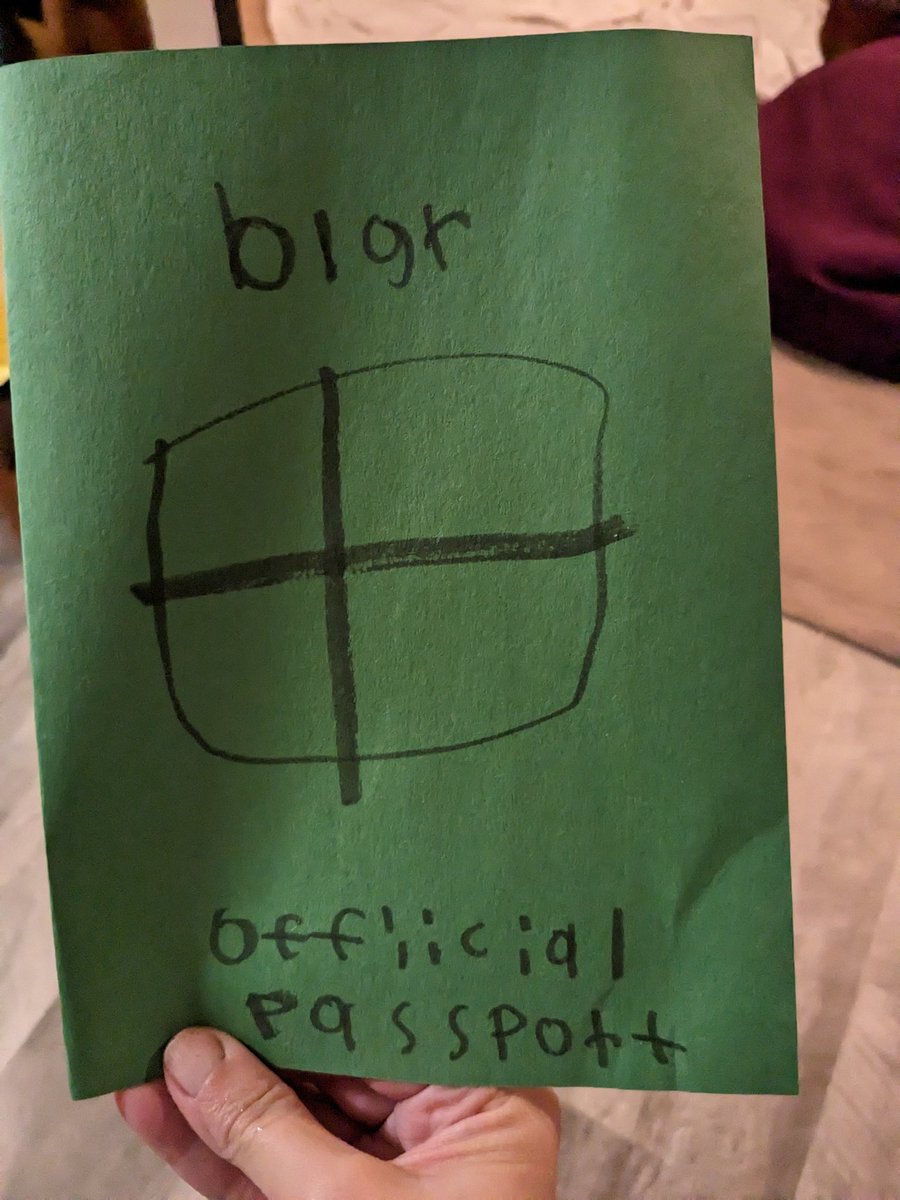 My second -grader wanted to found his own country so when I came across a book in the library about micronations I got it for him. An later he presented me with this. As a relative of the founder I am exempt from all filing fees &amp; other associated paperwork. Nice perk. #kids