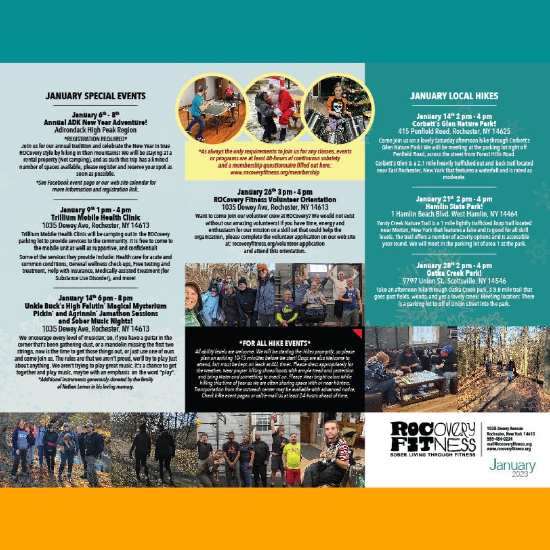YVMNY's tweet photo. Have you checked out ROCovery's January Calendar?!

#recovery #youthrecovery #fitness #multiplepathways #peerprofessionals https://t.co/ewX5rEbkPM