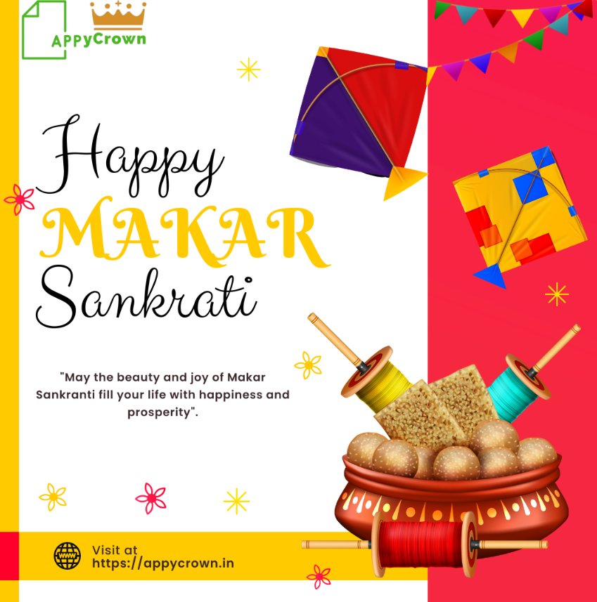 AppyCrown's tweet photo. Wish you a very Happy Makar Sankrati  Everyone!
#happyMakarSankrati
#Newyear2023
#Salesforce
#AppyCrown https://t.co/xHY4PgXVwx