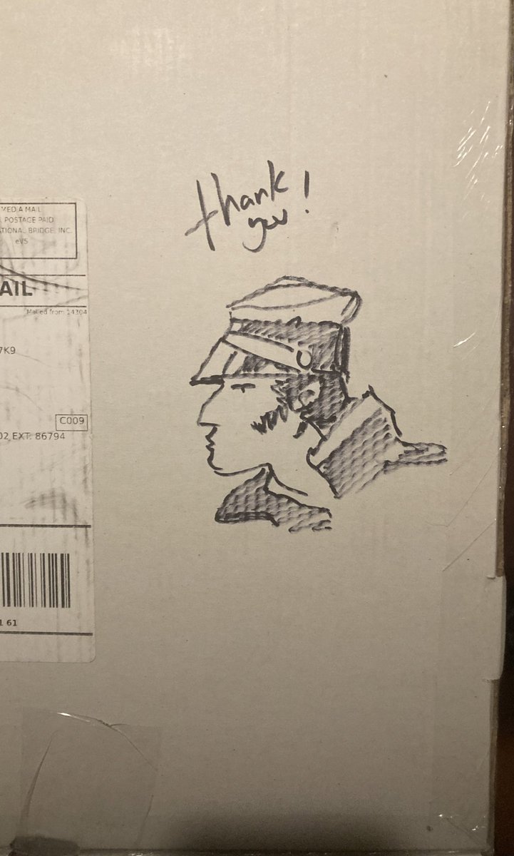 Another Corto Maltese I ordered a bit ago made its way here today, in perfect condition and one of the Eurocomics editions that are so nice. Box came with a bonus friendly doodle that made me feel even more positively disposed to the seller