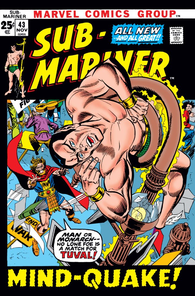 MarvelADay's tweet photo. Sub-Mariner #43, 1971. #MarvelADay #SM43
"Mindquake!”
Script: Gerry Conway
Pencils: Gene Colan
Inker: Mike Esposito
Cover: Gil Kane/Frank Giacoia https://t.co/BHYR4KbihH