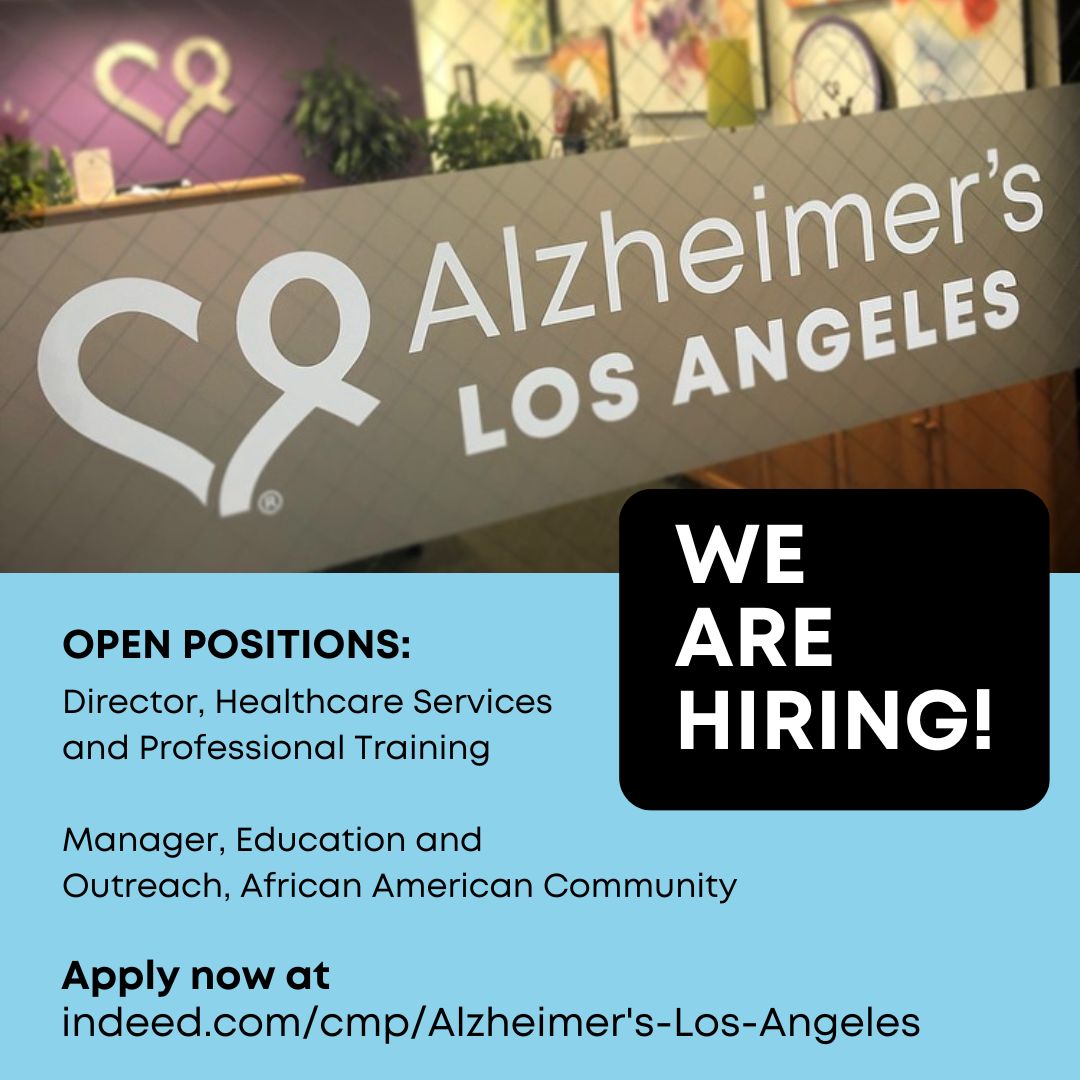 Are you looking for a career where you can make a difference in the lives of others? Join our team at Alzheimer’s LA! View current job opportunities and apply today: indeedhi.re/3khyjpr #nowhiring