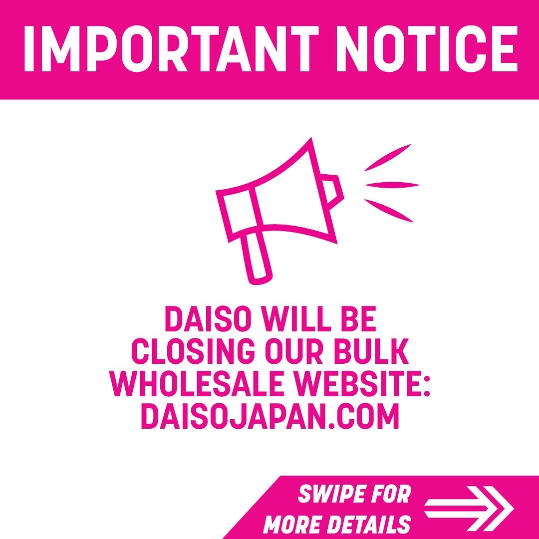 Daiso USA Official on Twitter "We will be closing our bulk site https//t.co/x1ofpcpNAP on 01