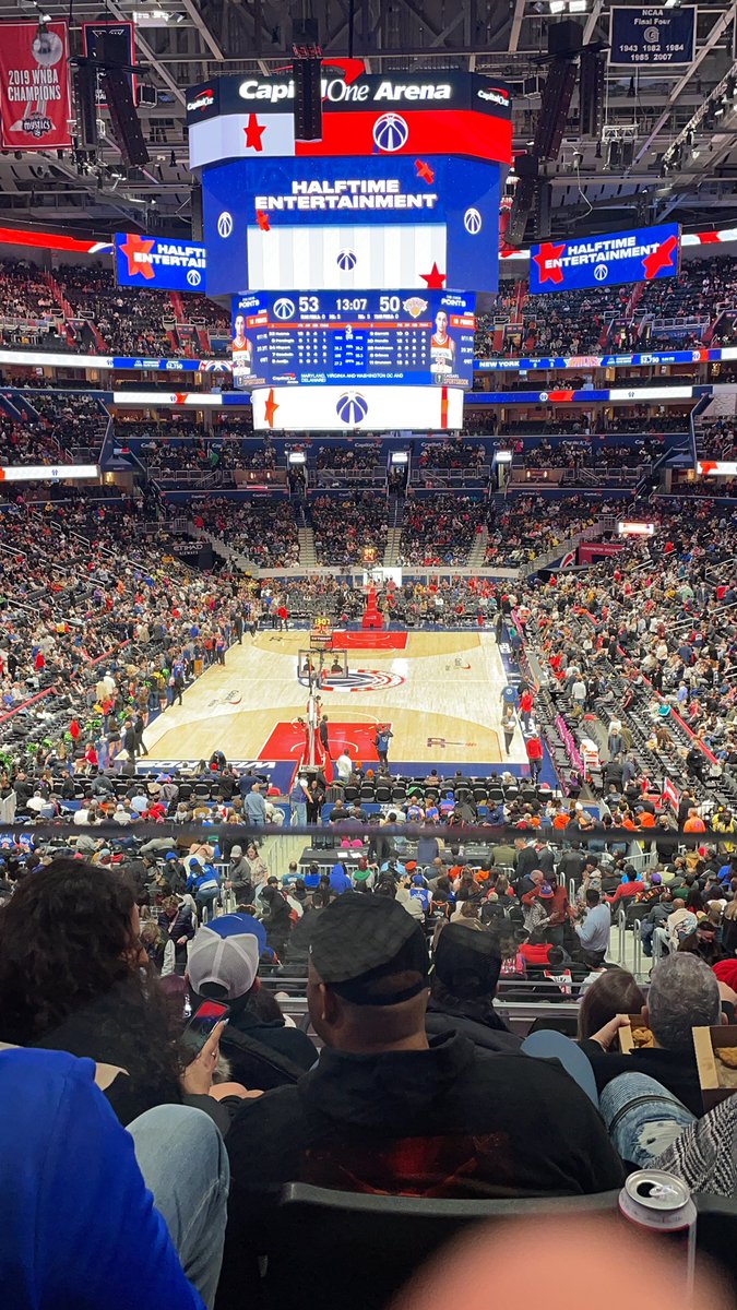 schmidtlc3's tweet photo. At the @WashWizards game. Not a bad experience, just no defense being played. Score is so low because neither team can shoot either 🤣🤣🤣 #bulletsforever https://t.co/ozTUcEQtbA