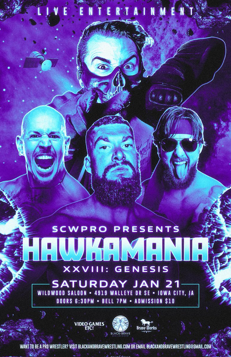 SCWPro's tweet photo. 🚨 BREAKING NEWS 🚨

@fakebraxton is cashing in his rematch clause and will face @DJClickNPlay for the SCWPro Championship on January 21st at Wildwood in Iowa City!

#SmackDown https://t.co/YuNGtoudod