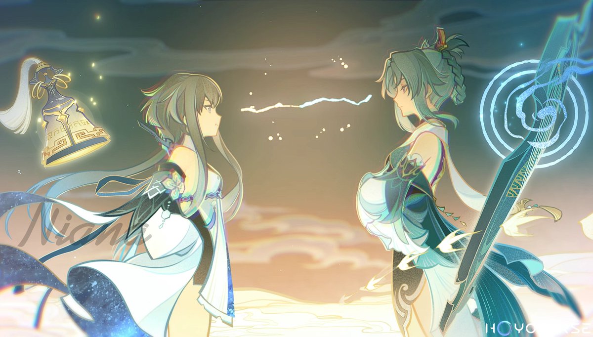 C0REZI's tweet photo. ngl these shots get so much funnier if you interpret it as madame ping and cloud retainer both being in love with guizhong. as you should https://t.co/Mxr19mnmzr