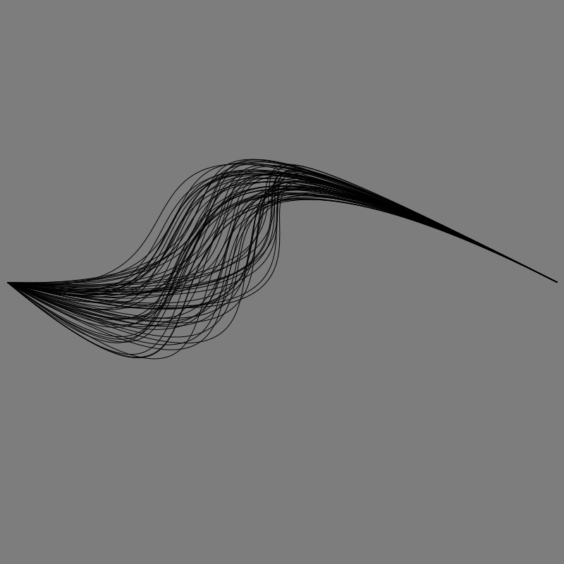 mirkGenerative's tweet photo. #genuary13 "something you've always wanted to learn" I've shied away from curves so far. Today I'm exploring with bezier curves. #genuary2023 #genuary #beziers #processing #java #artwithcode #generativeart #codingtrain https://t.co/CANT4LNphB