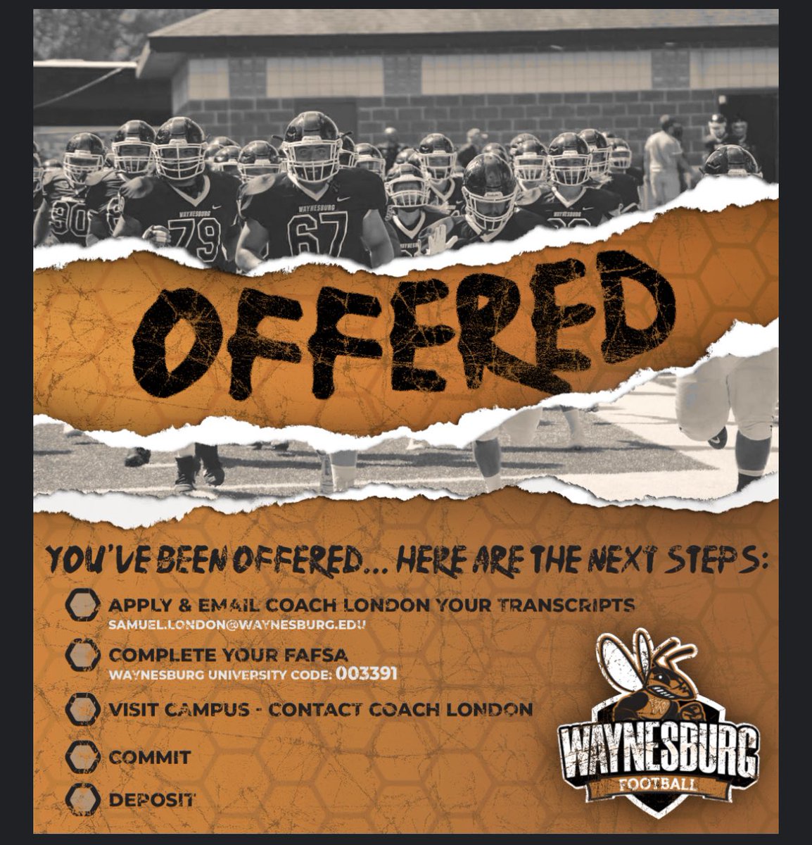 Juperdue's tweet photo. Proud to receive another offer from Wayneburgh university @coachlondonIII @CoachTimBostard @WoodyHigh https://t.co/6aBOxnxIsX