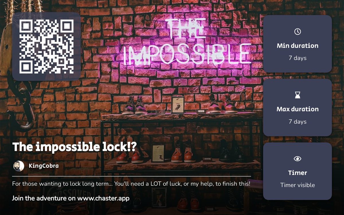 spc78x's tweet photo. For those wanting to lock long term... You'll need a LOT of luck, or my help, to finish this!

https://t.co/K1lYi7fIT0

#Chaster #Chastity #Locked #TeamLocked #MaybeForever https://t.co/RKpQa48E9d