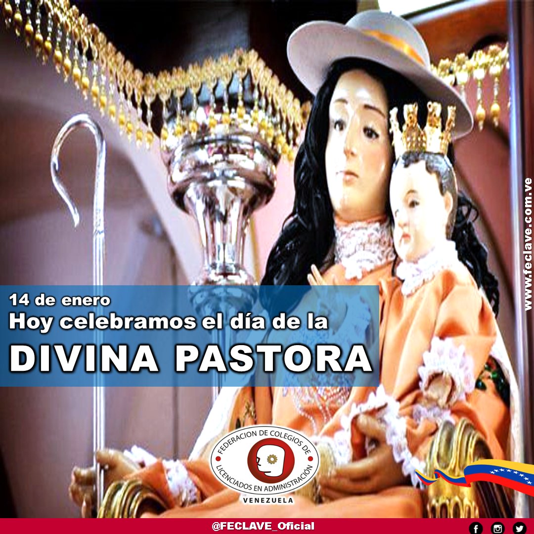 FECLAVE_Oficial's tweet photo. #FECLAVE
Hoy #14ene celebramos el Día de la Divina Pastora y le pedimos por todos los venezolanos en especial por los Licenciados en Administración de #Venezuela
#14ene #14enero #DivinaPastora #Lara https://t.co/fMyP4ipSI4