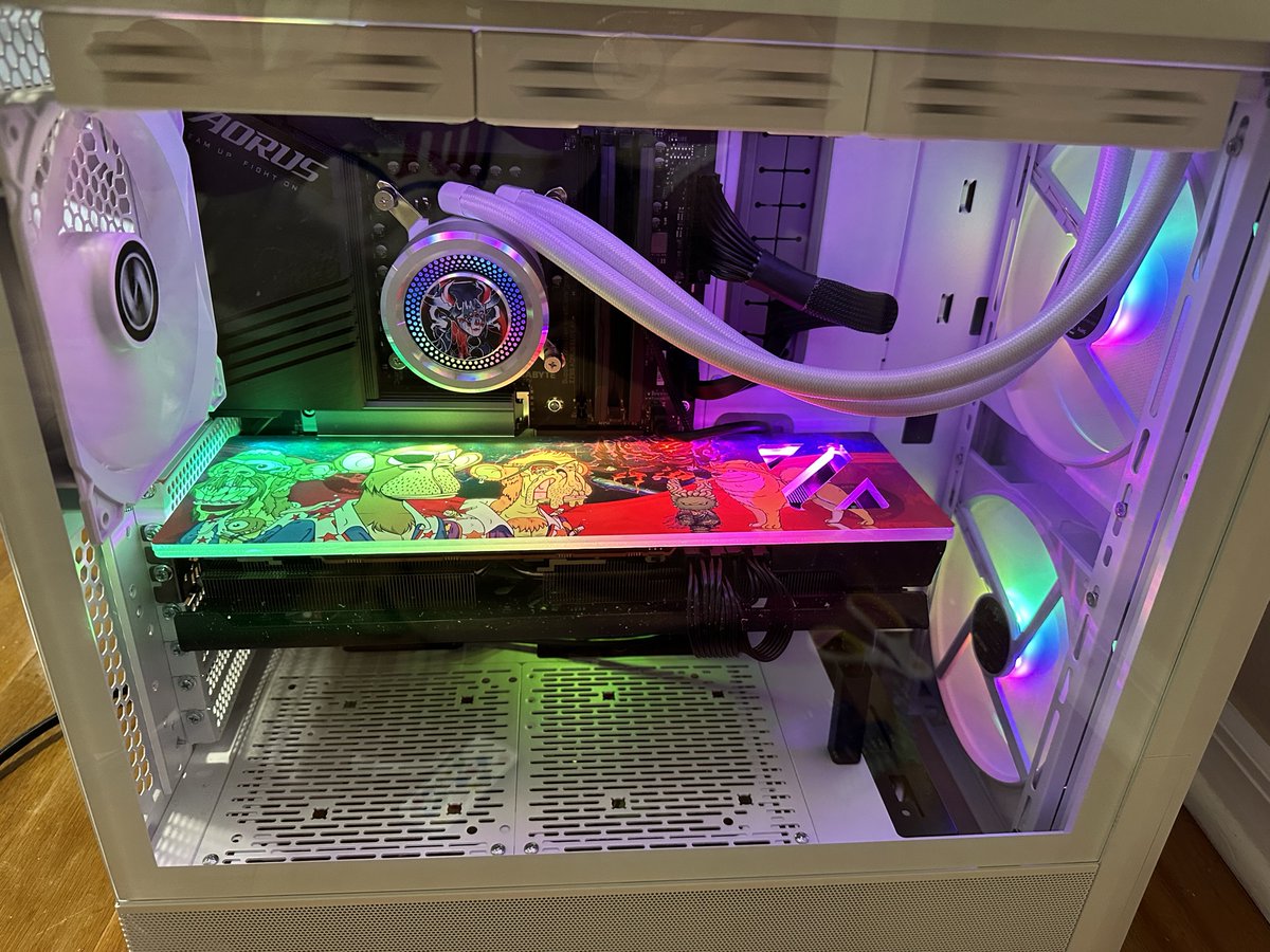 Check out my new <a href="/BoredApeYC/">Bored Ape Yacht Club 🍌</a> / <a href="/yugalabs/">Yuga Labs</a>  GPU  backplate and <a href="/Ghxsts/">Ghxsts</a> AIO cover! Thank you for the design <a href="/amandawoolleyy/">amanda 🌷</a>! Looks great!  Now I just need to settle on the colors...