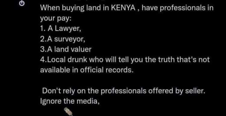 People you should hire before buying land in Kenya. #ManchesterDerby #fearwomen