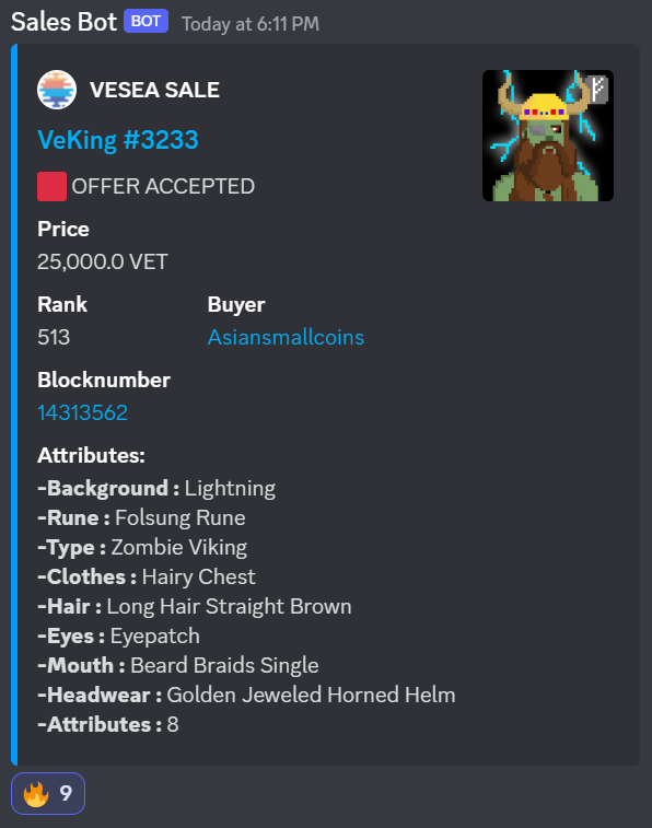 asiansmallcoin's tweet image. I can finally say that I have my FOREVER @VeKingsNFT! This guy will never be sold. He is mine forever ♥

There are only THREE Zombie Viking with Lightning backgrounds! This one was by FAR my favorite looking one too! 

I&apos;m Super Duper Happy Right Meow 🍆

#VeChainHasNFTs $VET