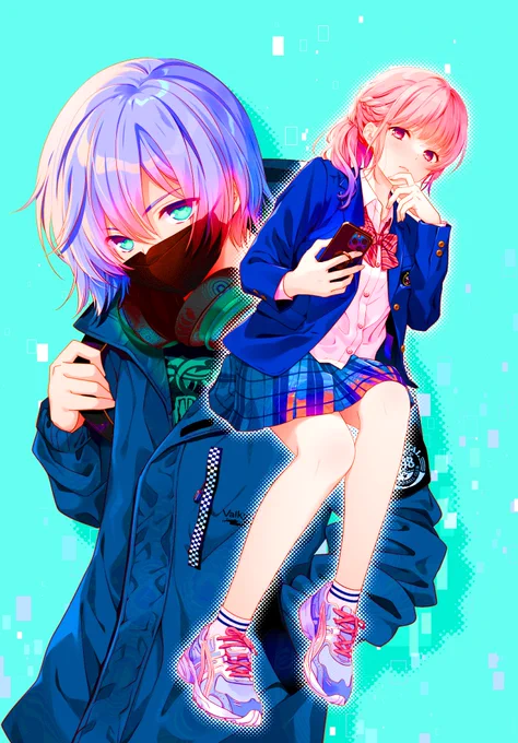 #絵を彩度100にすると超派手 予想以上にギラギラになった 