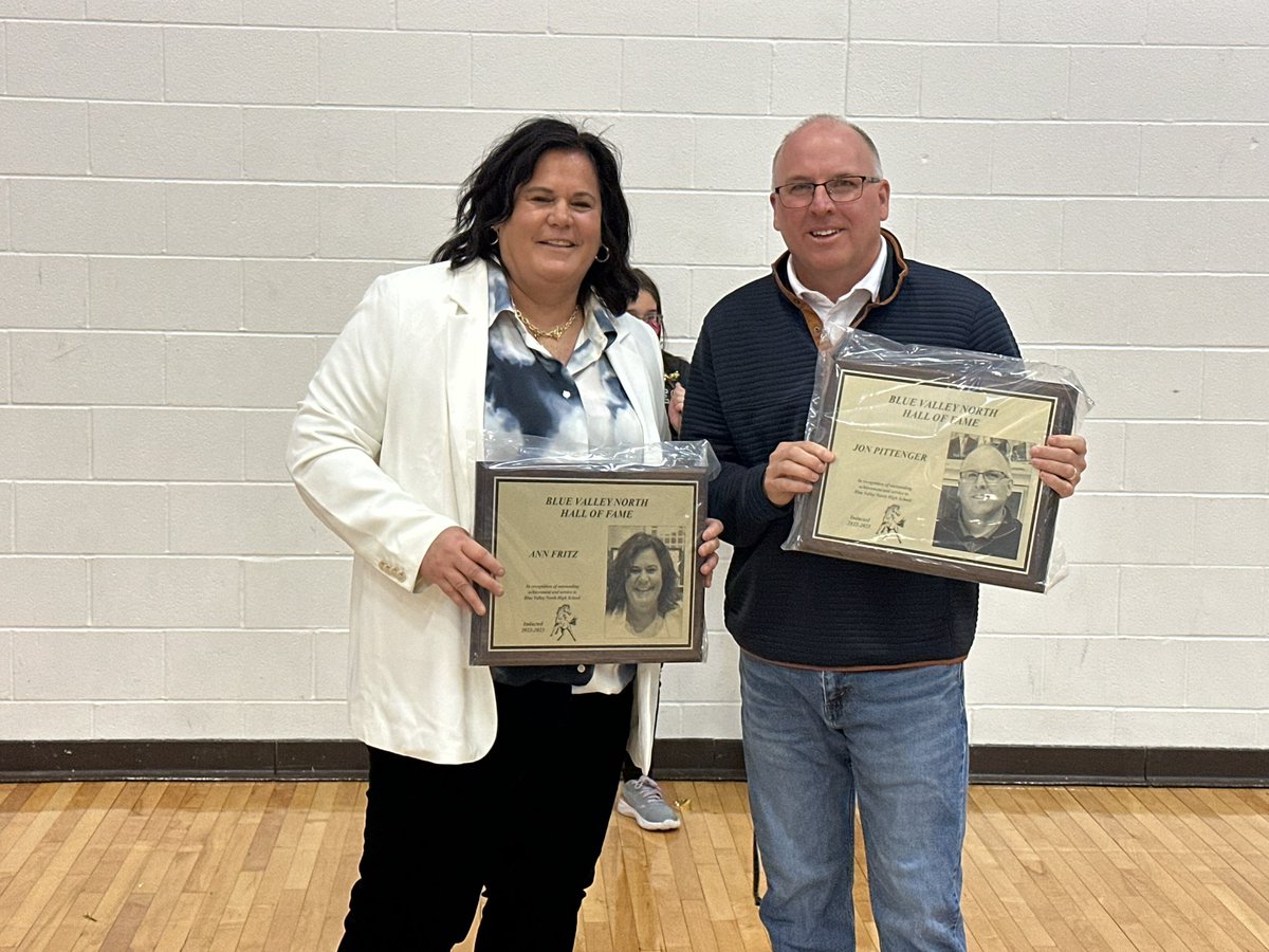 Tonight we got to induct two of the Mustang Greats into the Hall of Fame. We are so lucky and proud to have them at North. Congratulations Coach Fritz and Coach Pitt. #MustangProud