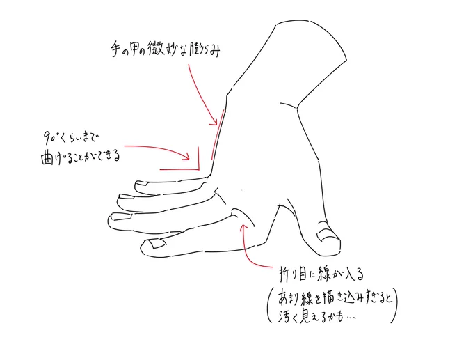 手を描くときのポイントメモです。 