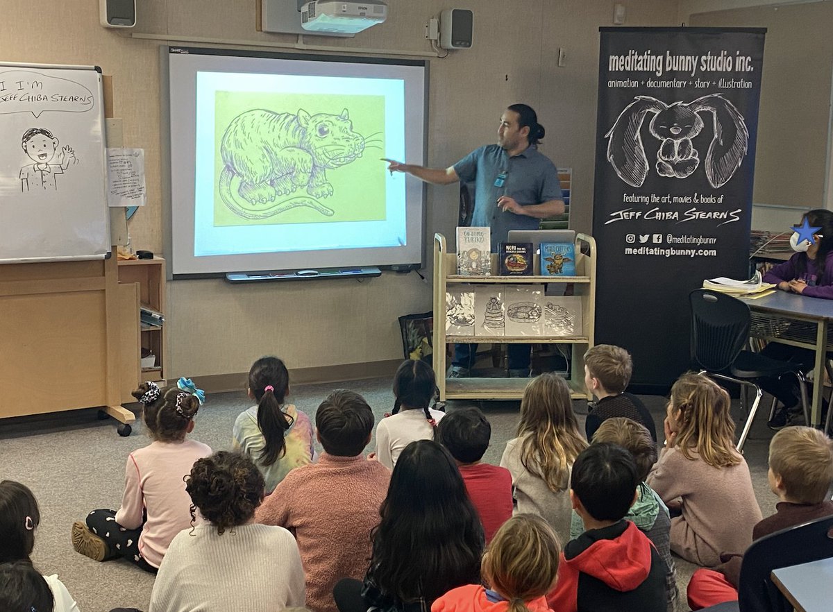 We had an amazing author visit by Jeff Chiba Stearns today! Stearns' books invite conversations about identity. His workshop inspires creativity! #sd38learn #rtla38 #bced