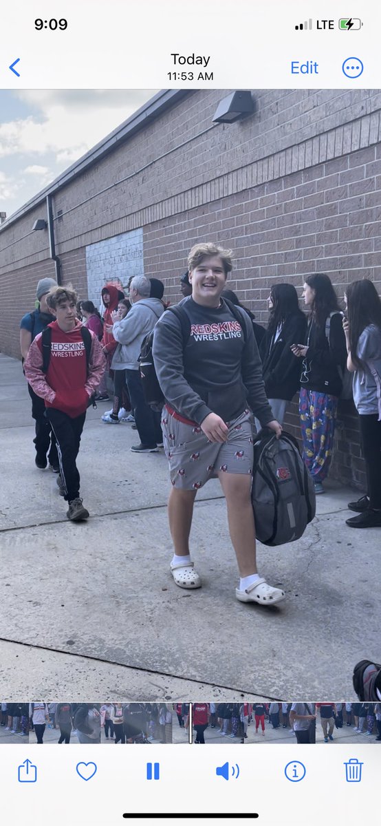 dsummerfordlong's tweet photo. Wrestling team send off! #BeBC https://t.co/fvhVZCksgu