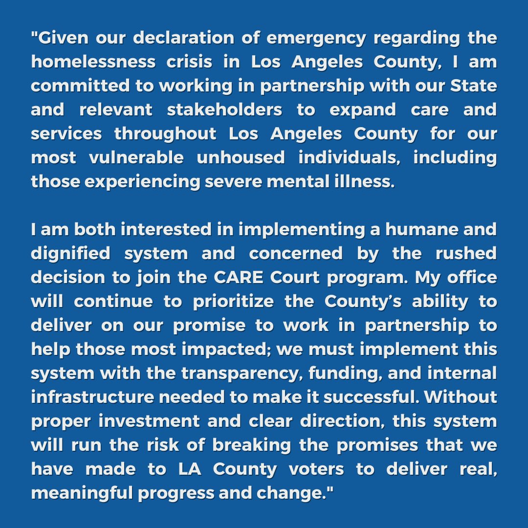 LindseyPHorvath's tweet photo. My statement regarding today’s CARE Court announcement: https://t.co/jVj08dtkia