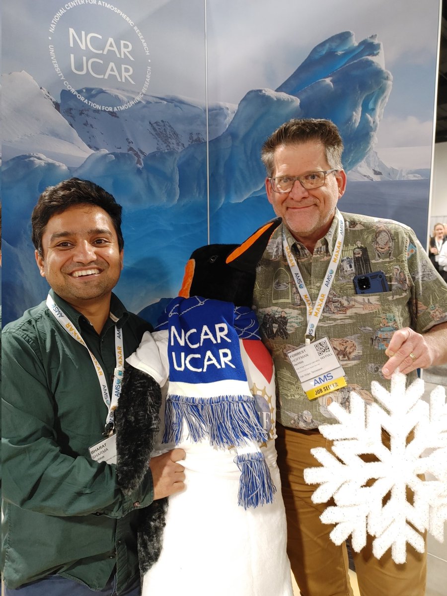 #AMS2023 was a success. Interacted with a lot of people doing cool science. It was a great start for the year of open science #tops. Greetings from Denver! Till next time... with <a href="/climate_dude/">Forrest M. Hoffman</a> and a Penguin!
