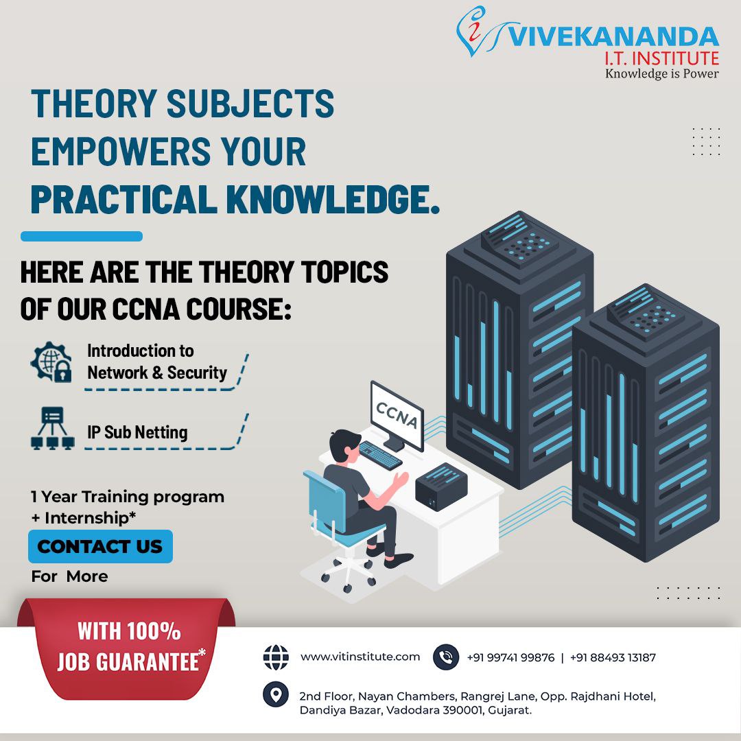 vitinstitute's tweet image. Step up your IT career and learn the fundamentals of networking and security with our CCNA Course!
#ccna #ccnacertificationcourse #ccnacourseinvadodara #ccnacourseinbaroda #1yeartrainingitprograms #gurukulofnetworking #vivekanandaitinstitute #vit #vadodara
- Posted by Ryzely