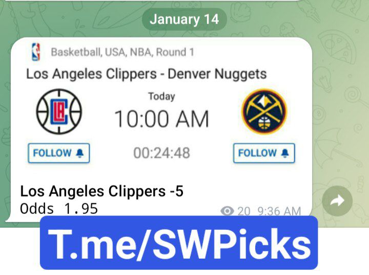 SnowWhitePicks's tweet photo. Join Telegram:
https://t.co/kehcwBQM5W
#FootballPicks #bettingpicks #bettingexpert #gamblingtwitter #bettingtwitter #SportsBettingTips #bettingsports #CBA #CBAPicks #NBAPicks #NBA #NBAonTNT #NBA2K23 #SportsGambling #Basketball #NFLPicks #NFLTwitter #NBATwitter #NHL #NFLPlayoffs https://t.co/fr0yuoeyQB