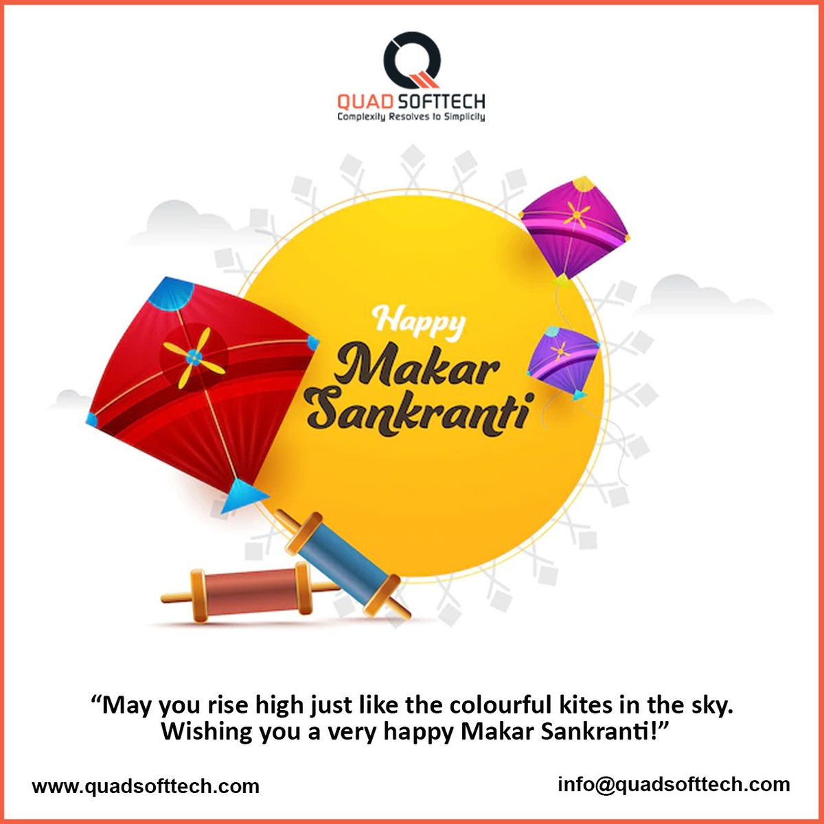 QuadSoftTech's tweet photo. આખું વર્ષ સ્માર્ટફોન વાપરી વાપરીને તમારી વાંકી વળી ગયેલી ડોકને સીધા કરવાનો મોકો આપનાર અદભુત તહેવાર મકરસંક્રાંતિની આપ સર્વેને શુભકામનાઓ😅
HAPPY UTTRAYAN🪁
#Quadsofttech #Uttarayan #મકરસંક્રાંતિ #KiteFestival #Kite #Patang #KiteFlying #HappyMakarSankranti #Surat #Gujarat #India https://t.co/E0gxVDjOPl
