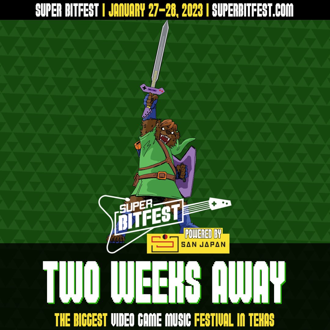 We are two weeks away from a very epic weekend! We’ve still got some more announcements, plus our schedule should be dropping 🔜 Get your tickets now! #superbitfest #vgm #gaming #festival