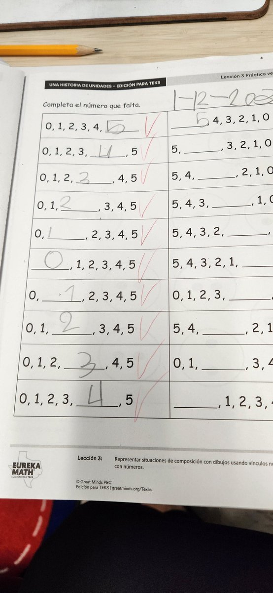 IngridCastelo87's tweet photo. My ๐ผ's were excited about their @eureka_math fluency practice this week. Sprints! They order numbers to 5. After Ss exchange booklets and graded each other's work. They understood the assignment ๐ค๐๐ผ @Vardeman_AISD @AldineISD @Mrssmart615 @MrVaassen #iteachKinder #MathSmarties https://t.co/t76Kkh9MXn