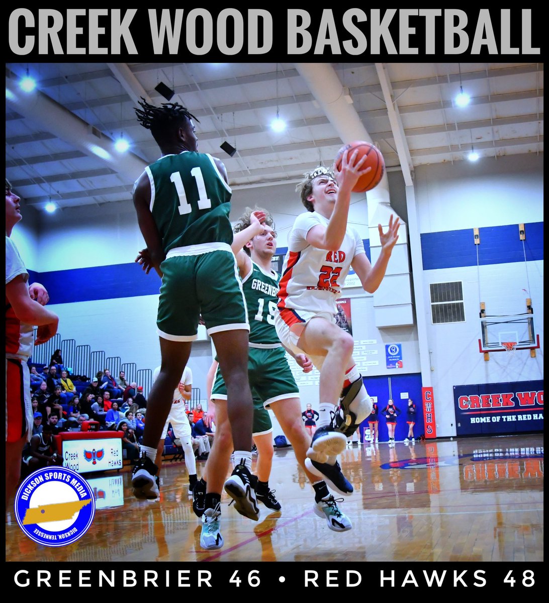 🏀HS Boys
Greenbrier 46 • Creek Wood 48
(Ford 14, Morgan 10)