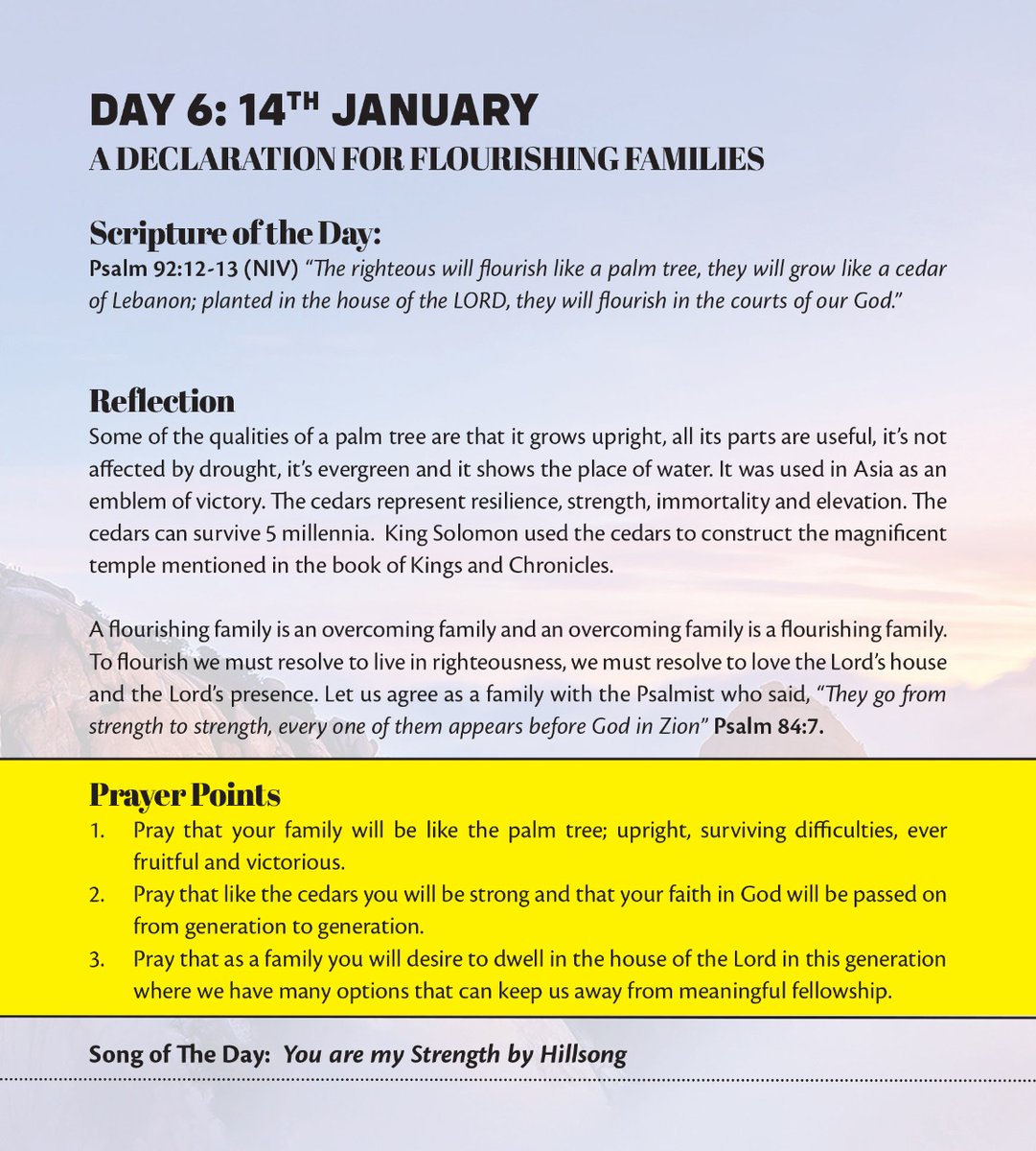 nrbcpwaiyakiway's tweet photo. DAY 6 OF 14

A Declaration that our families will FLOURISH.
#AnovercomerInChrist
#FlourishingFamilies https://t.co/sN2ac8e1WX