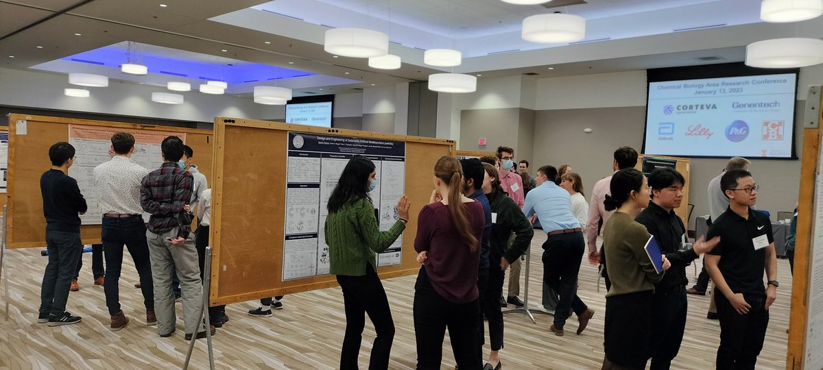 suritra2904's tweet photo. Enjoyed sciencing and learning at the ChemBio Area Research Conference #CBARC @ChemistryUIUC. It always fills me with excitement to get to know the amazing work of our very own PhD students. Thanks to Prof Silverman and Prof Mitchell, and also the sponsors for making this happen! https://t.co/k869e6VfoJ